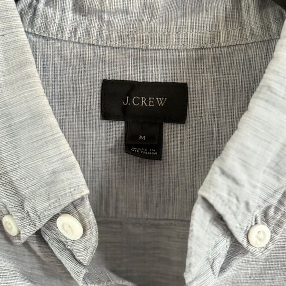 J. Crew Blue Shirt Baird McNutt Irish Linen Button Down Short Sleeve Size M - Picture 6 of 10